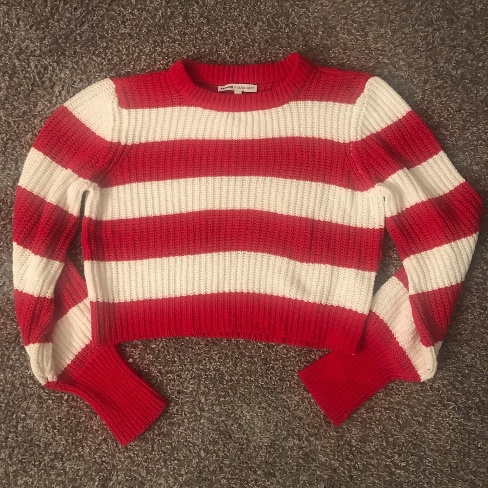 Striped cropped sweater
